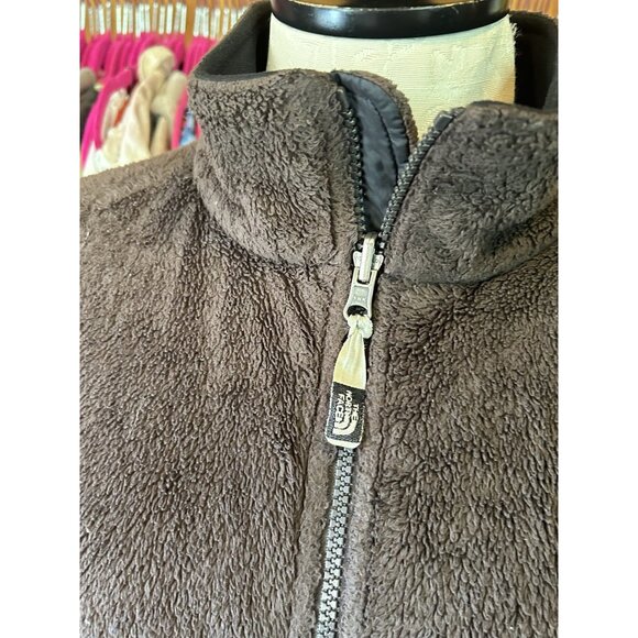 The North Face Chocolate Brown Fleece Women's Sz M Full Zip Pockets Logo Jacket - Picture 7 of 13